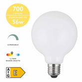 5 Pack Frosted Globe LED E27 Bulb 6w Warm White